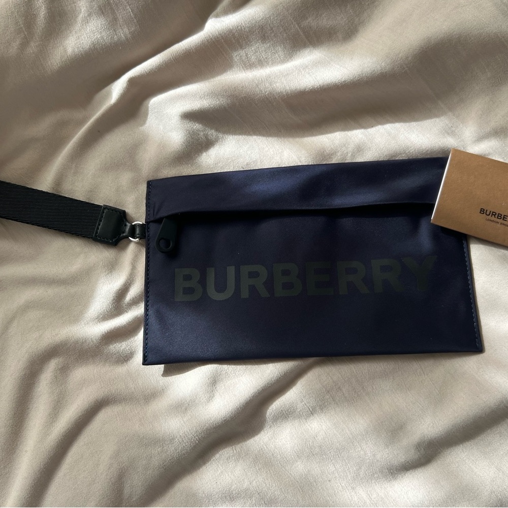 Burberry Nylon Zip Pouch Womens